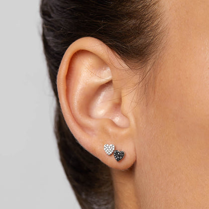 0.09 TCW Round Shaped Moissanite Heart Studs Earrings