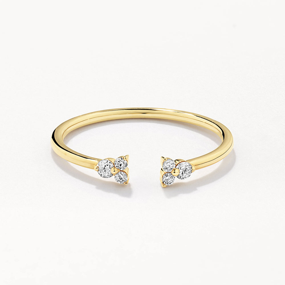 0.54 TCW Round Shaped Open Shank Moissanite Diamond Wedding Band