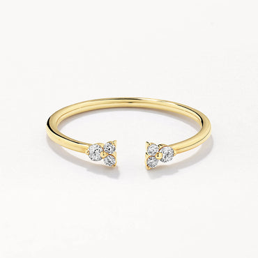 0.54 TCW Round Shaped Open Shank Moissanite Diamond Wedding Band