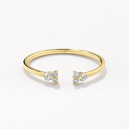 0.54 TCW Round Shaped Open Shank Moissanite Diamond Wedding Band