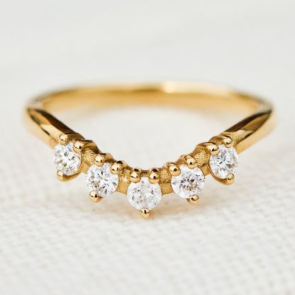 0.25 TCW Round Shaped Half Eternity Lab Grown Diamond Wedding Band