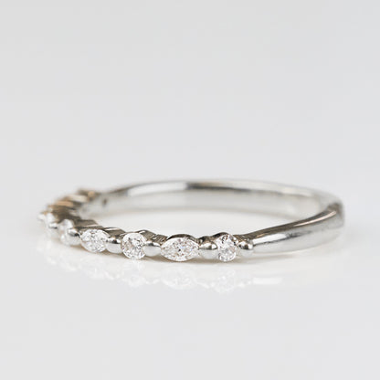 0.25 TCW Round Shaped Half Eternity Lab Grown Diamond Wedding Band