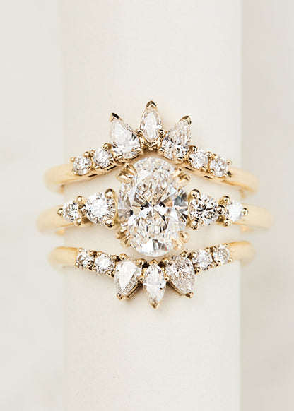 Marquise Shaped Three Stone Lab Grown Diamond Engagement Ring