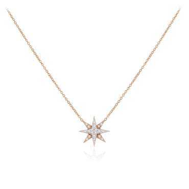 0.30 TCW Round Moissanite Diamond Star Pendant Necklace in Solid Gold 1