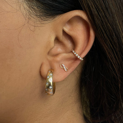 0.45 TCW Round Cut Moissanite Hoops Earrings in Gold 4