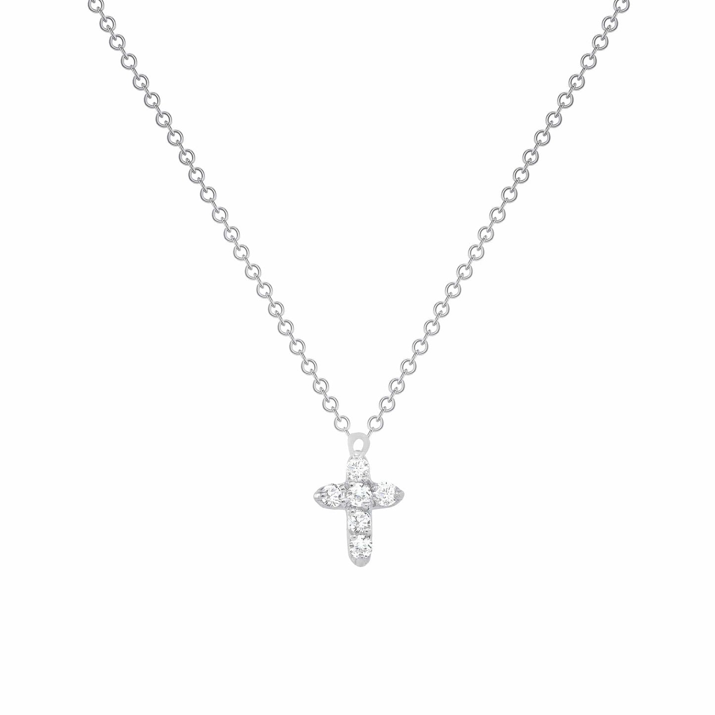 0.50 TCW Round Cut Moissanite Diamond Cross Pendant Necklace in Solid Gold 9