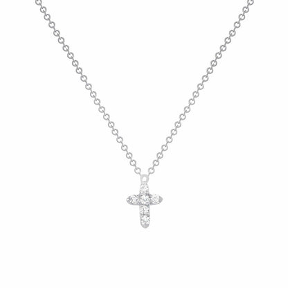 0.50 TCW Round Cut Moissanite Diamond Cross Pendant Necklace in Solid Gold 9