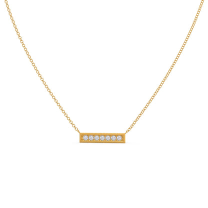 0.30 TCW Round Moissanite Diamond Bar Pendant Necklace in Solid Gold 5