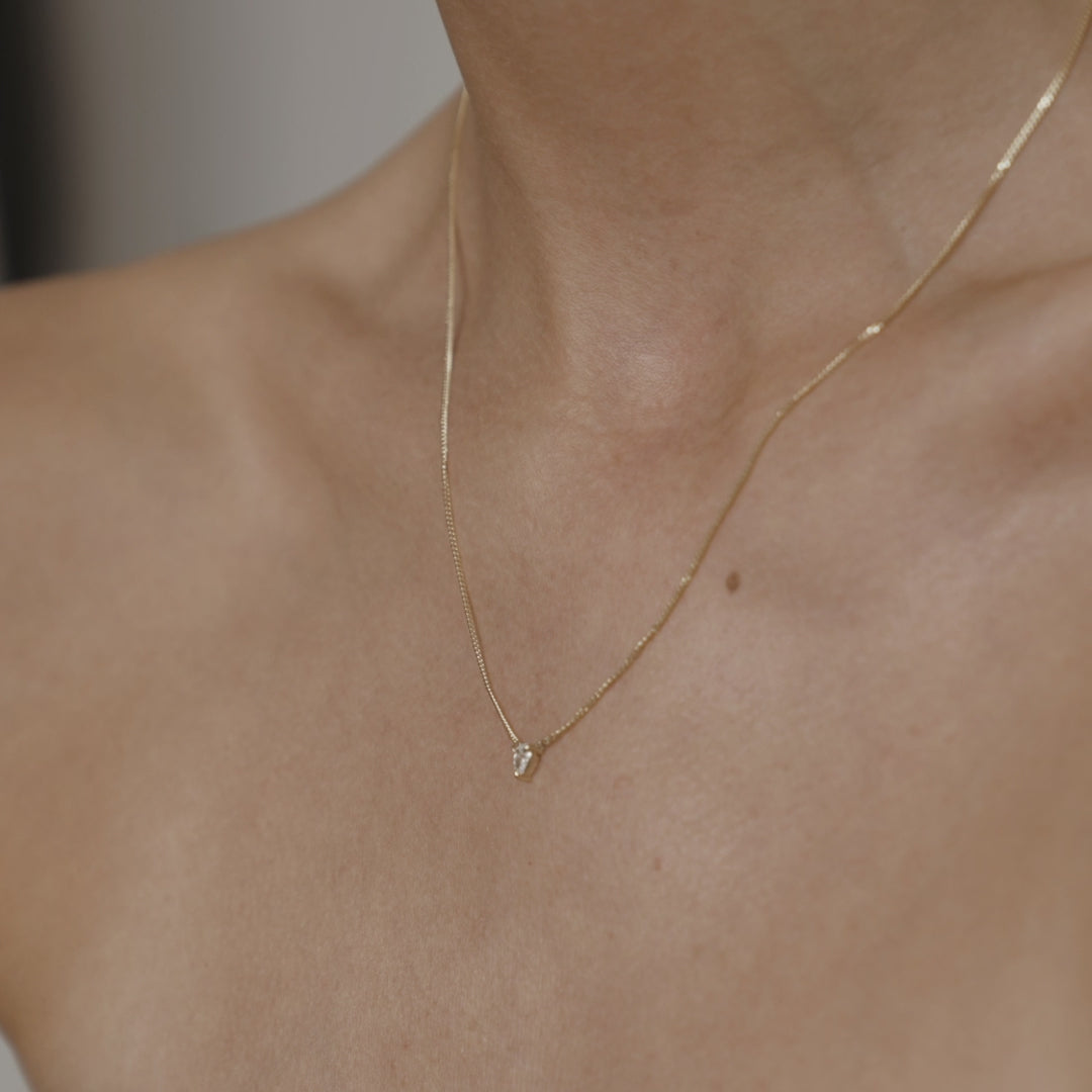 0.15 CT Pear Shaped Solitaire Lab Grown Diamond Necklace