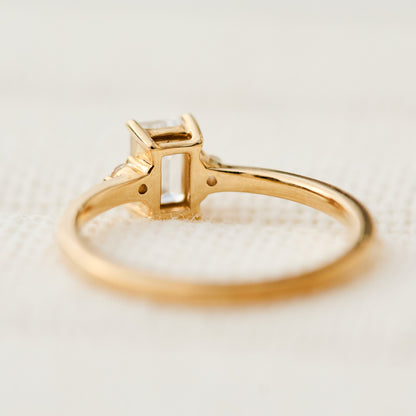 Marquise Shaped Three Stone Lab Grown Diamond Engagement Ring