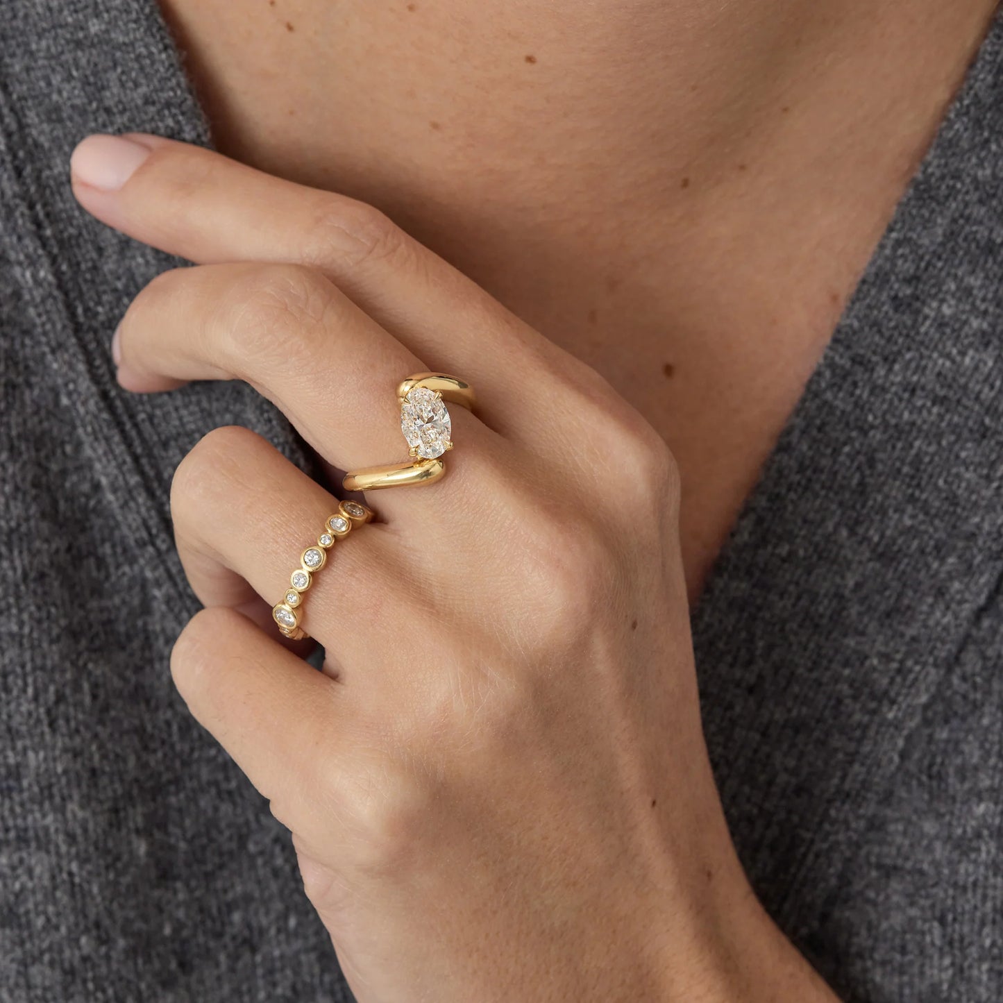 Timeless 0.3 TCW Round Stones Bezel Full Eternity Lab Grown Diamond Wedding Band