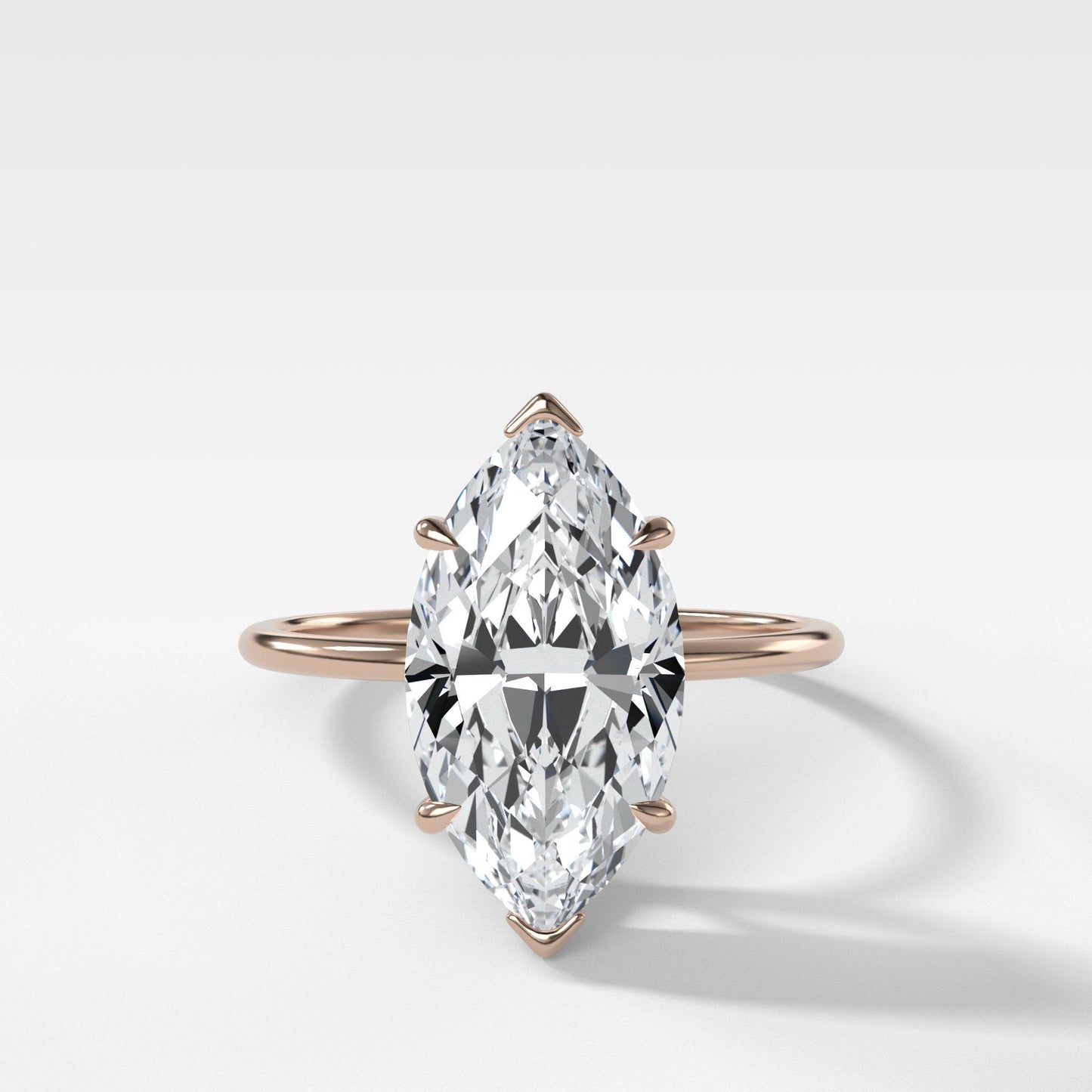 Marquise Shaped Three Stone Lab Grown Diamond Engagement Ring