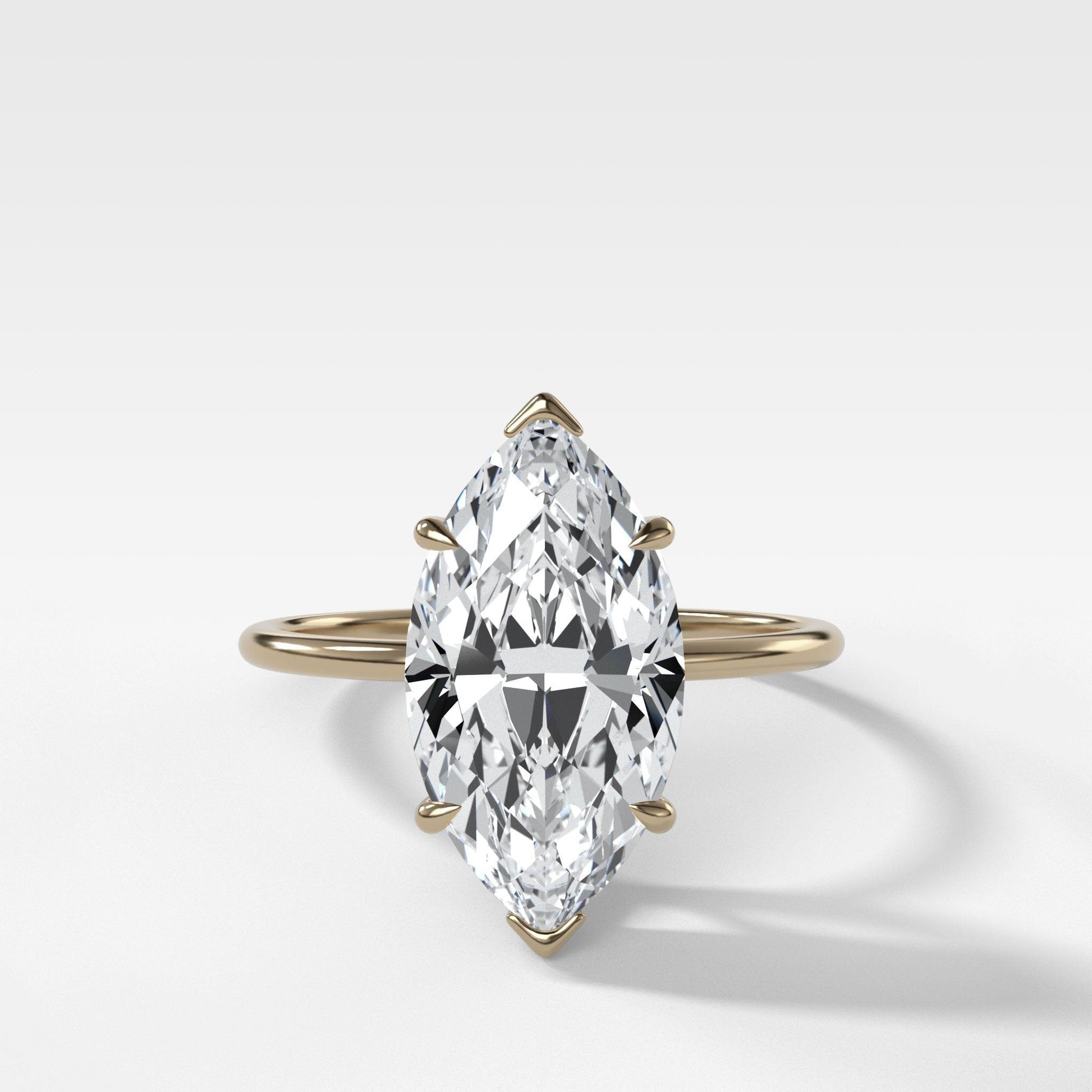 Marquise Shaped Three Stone Lab Grown Diamond Engagement Ring