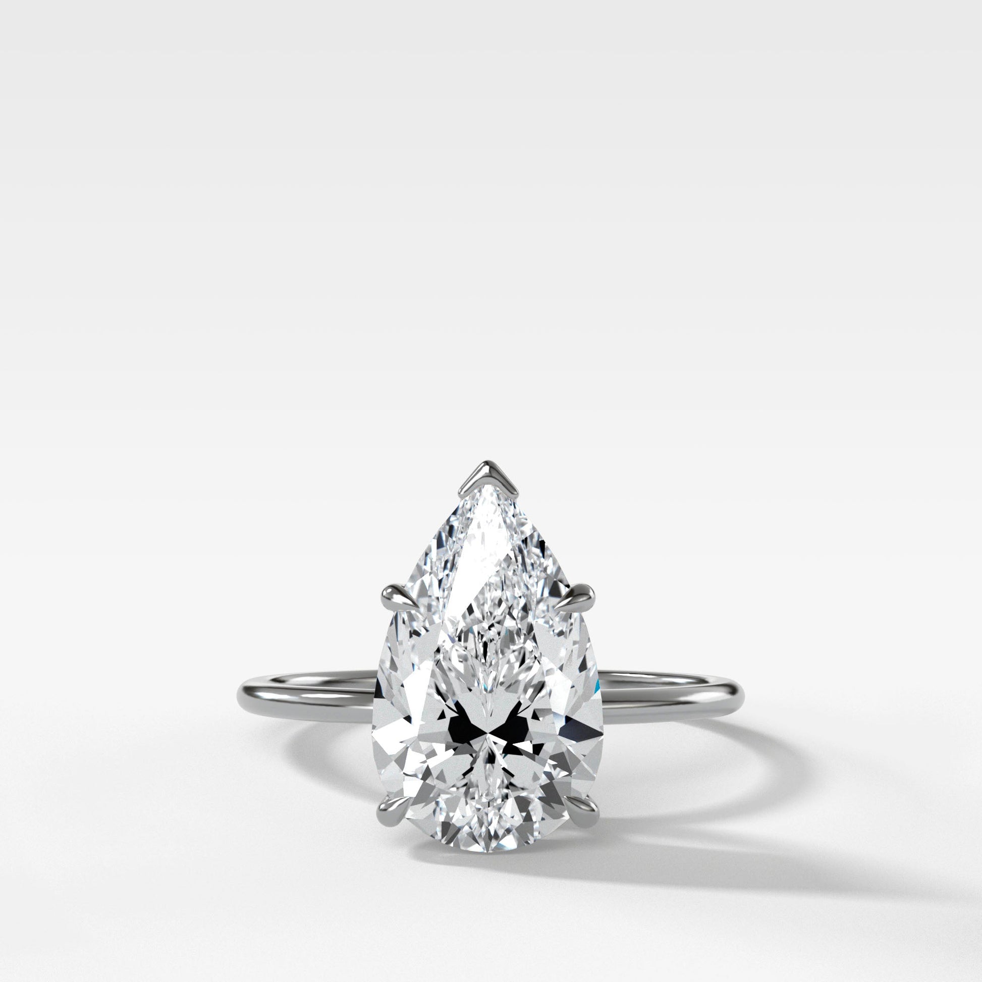Marquise Shaped Three Stone Lab Grown Diamond Engagement Ring