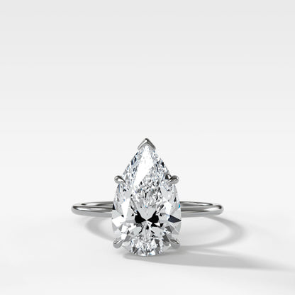 Marquise Shaped Three Stone Lab Grown Diamond Engagement Ring