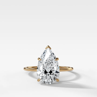 Marquise Shaped Three Stone Lab Grown Diamond Engagement Ring