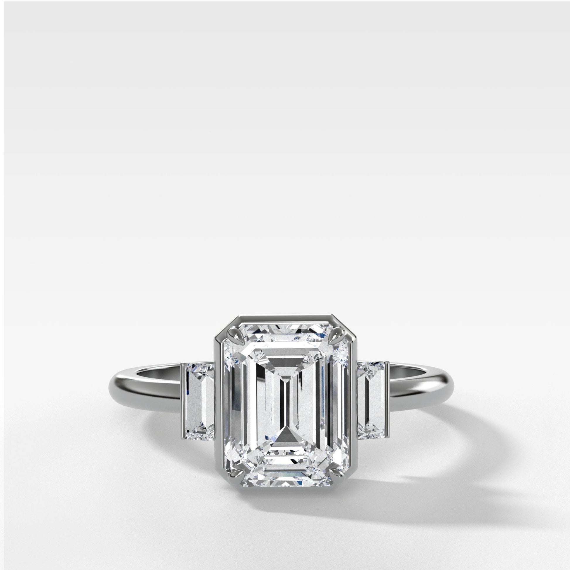 Marquise Shaped Three Stone Lab Grown Diamond Engagement Ring