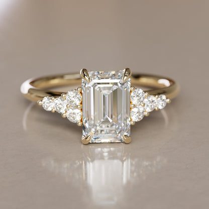 Marquise Shaped Three Stone Lab Grown Diamond Engagement Ring