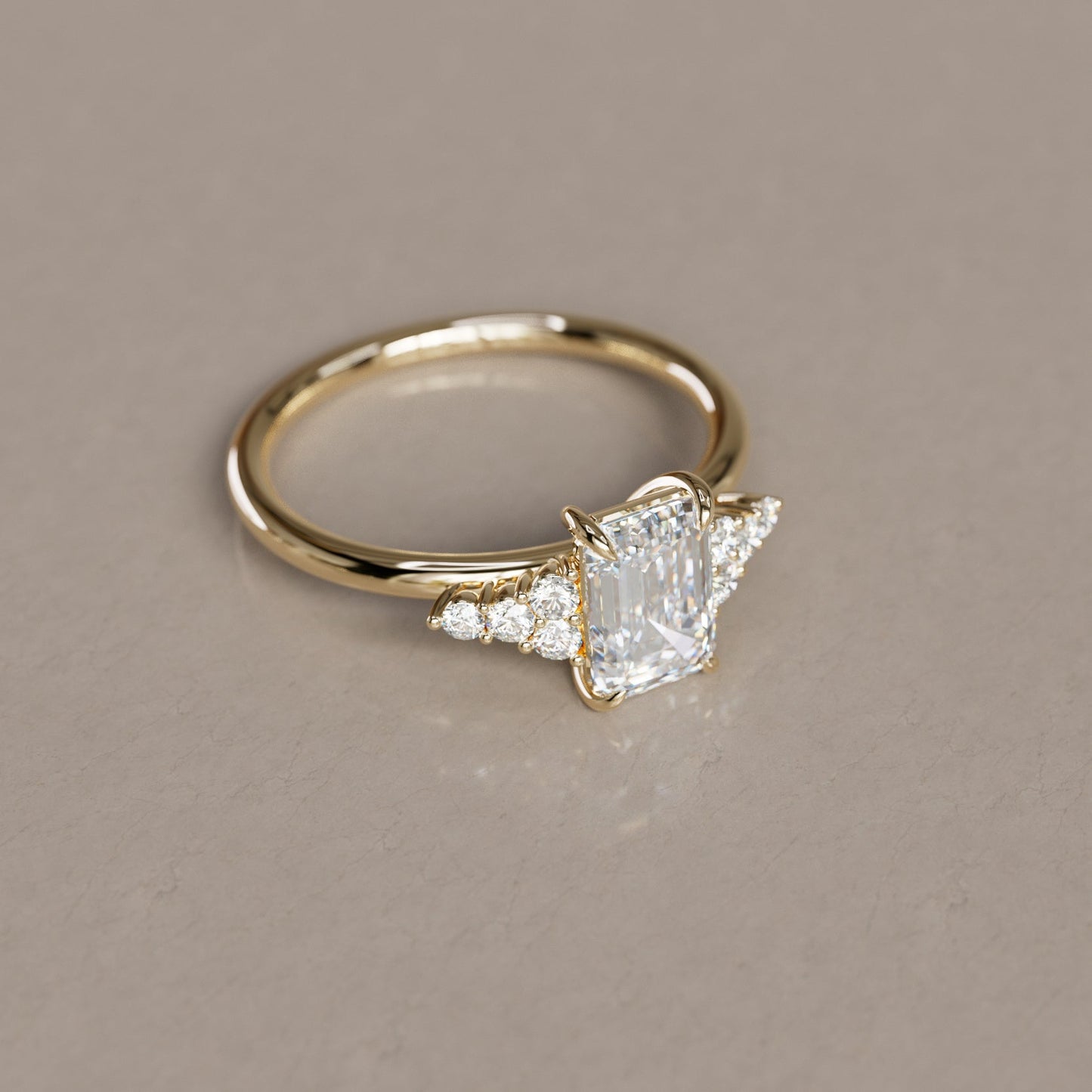 Marquise Shaped Three Stone Lab Grown Diamond Engagement Ring