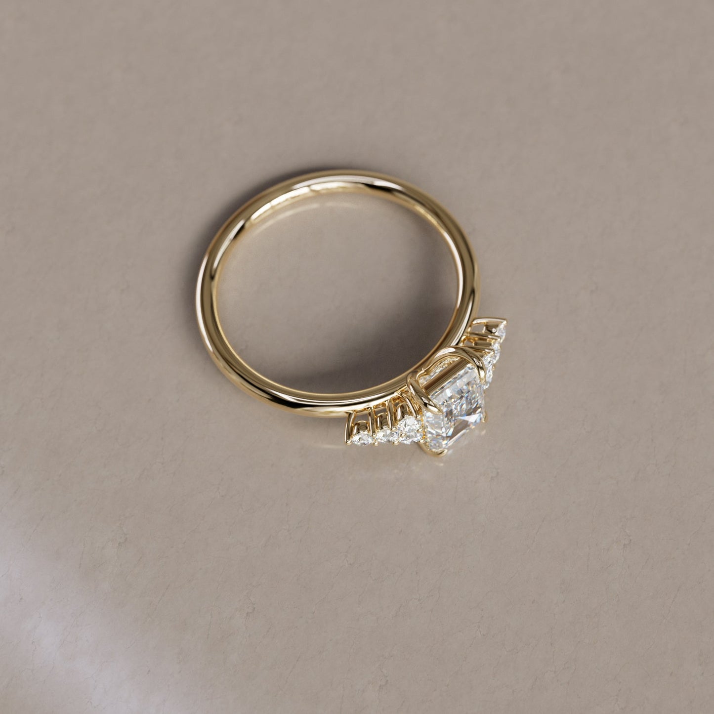 Marquise Shaped Three Stone Lab Grown Diamond Engagement Ring