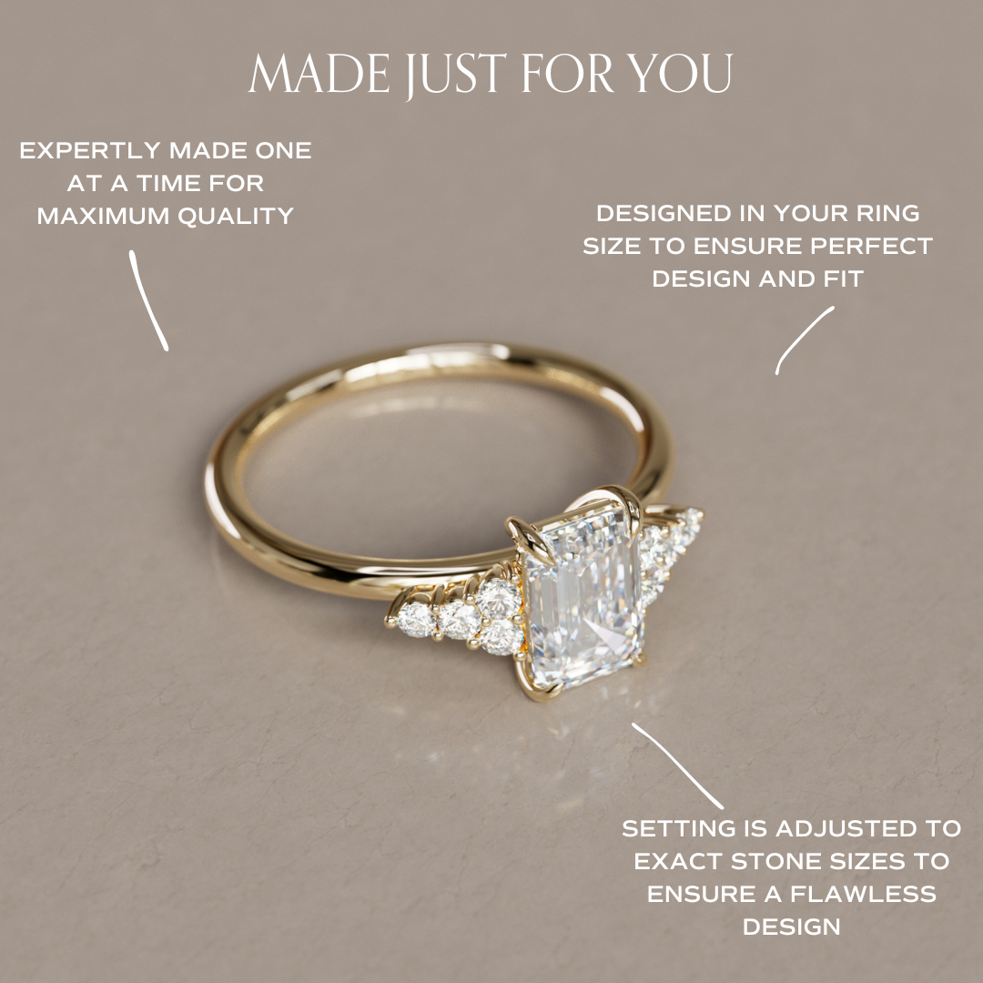 Marquise Shaped Three Stone Lab Grown Diamond Engagement Ring