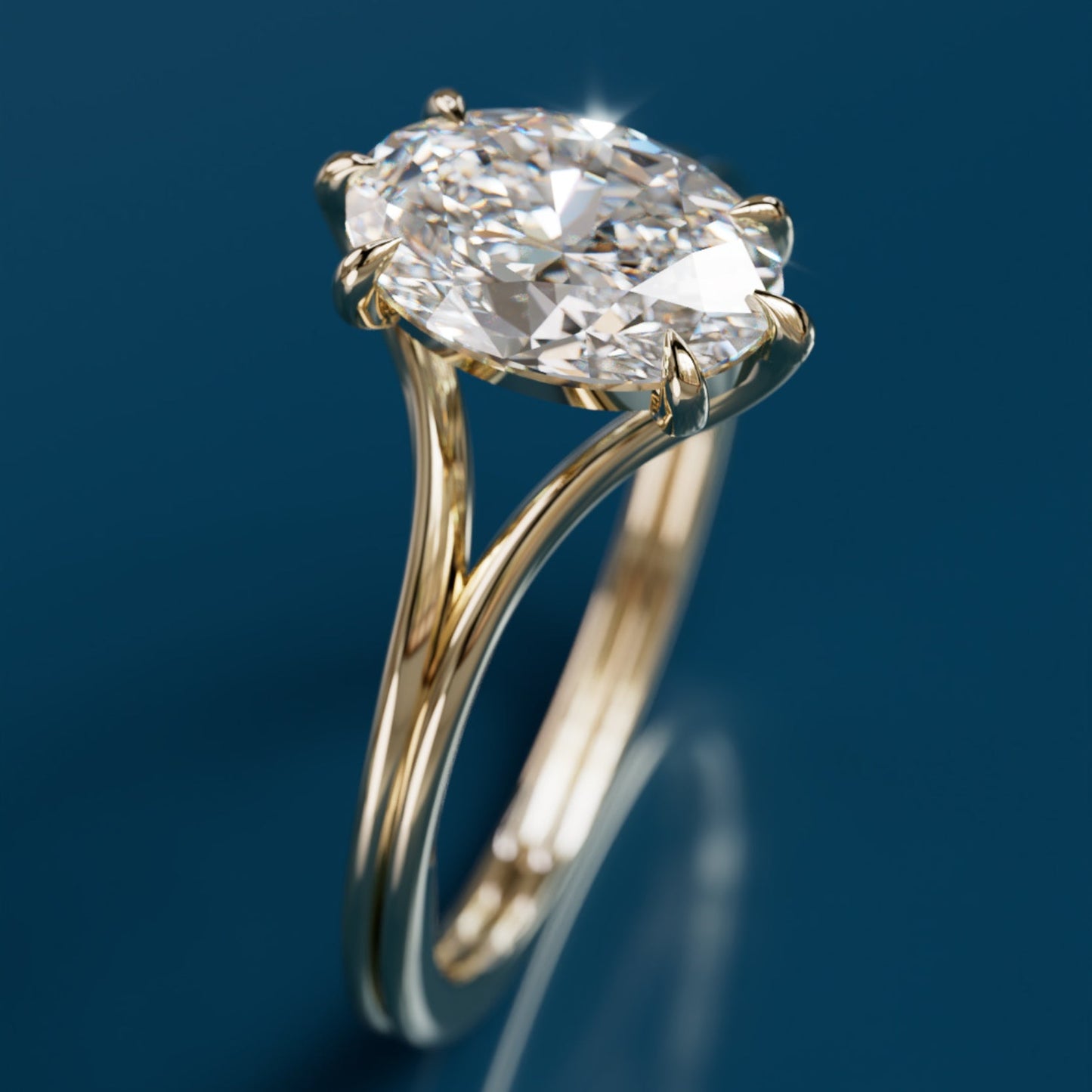 Marquise Shaped Three Stone Lab Grown Diamond Engagement Ring
