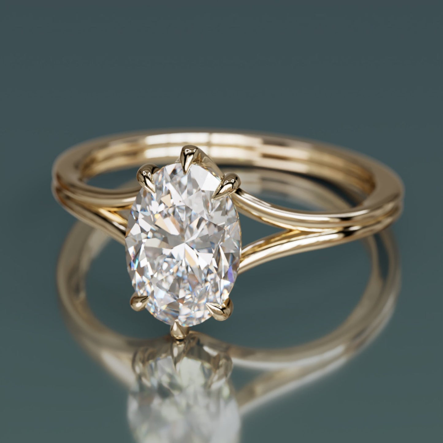 Marquise Shaped Three Stone Lab Grown Diamond Engagement Ring