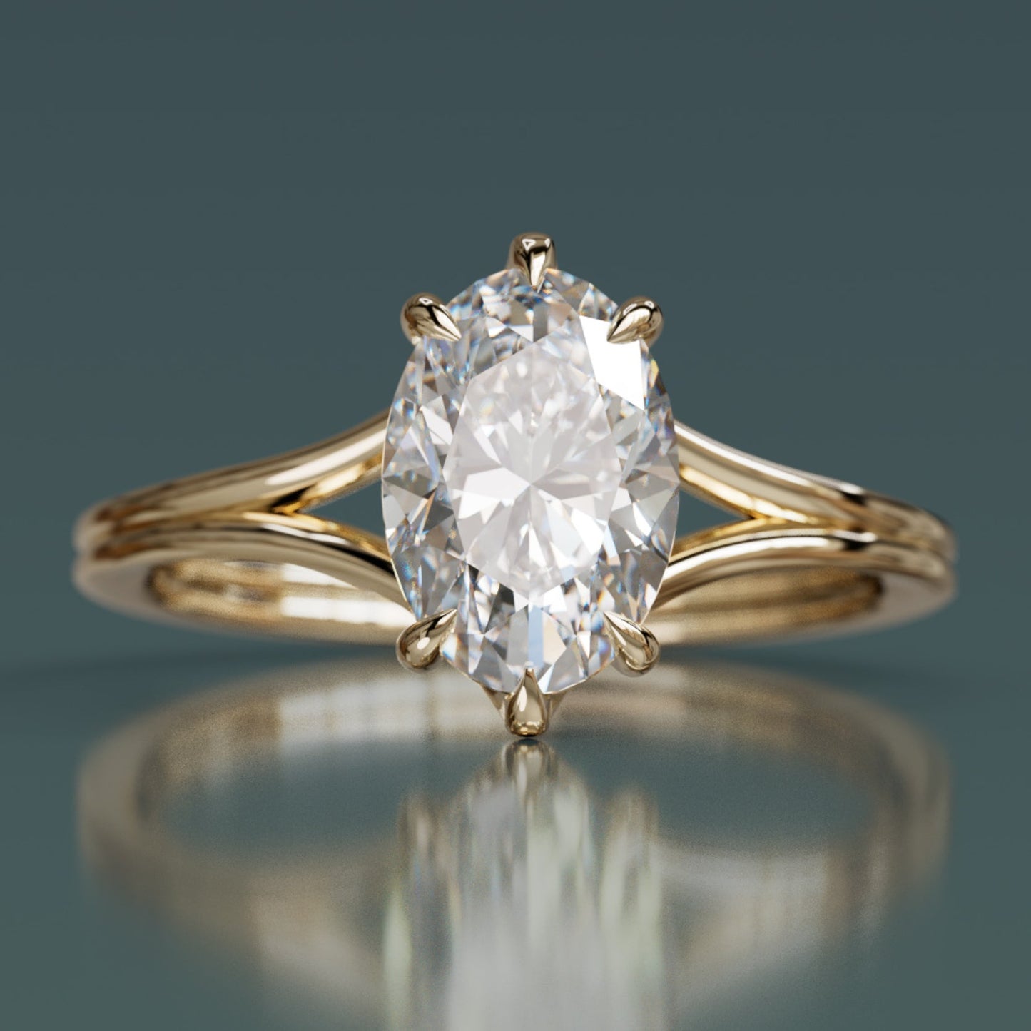 Marquise Shaped Three Stone Lab Grown Diamond Engagement Ring