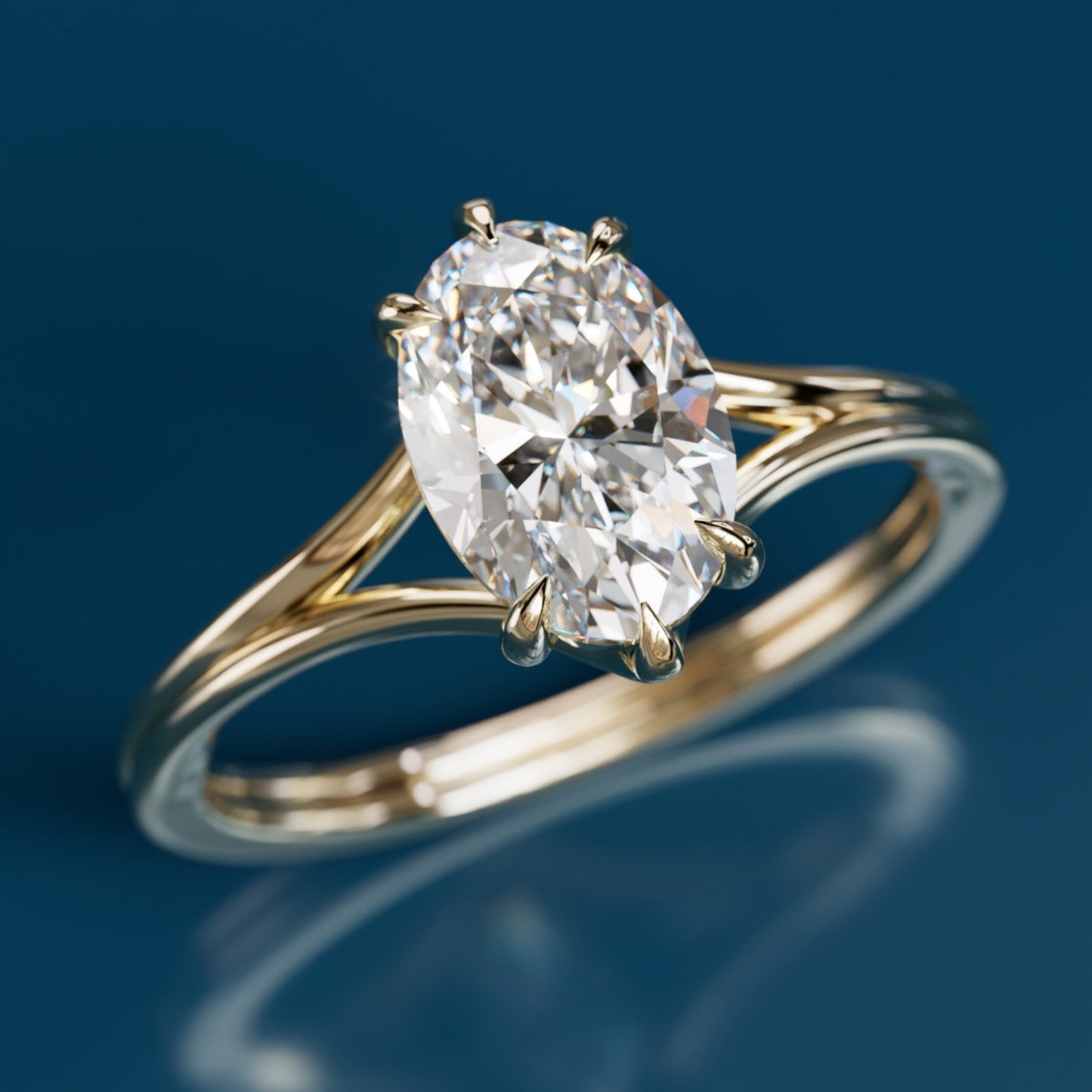 Marquise Shaped Three Stone Lab Grown Diamond Engagement Ring
