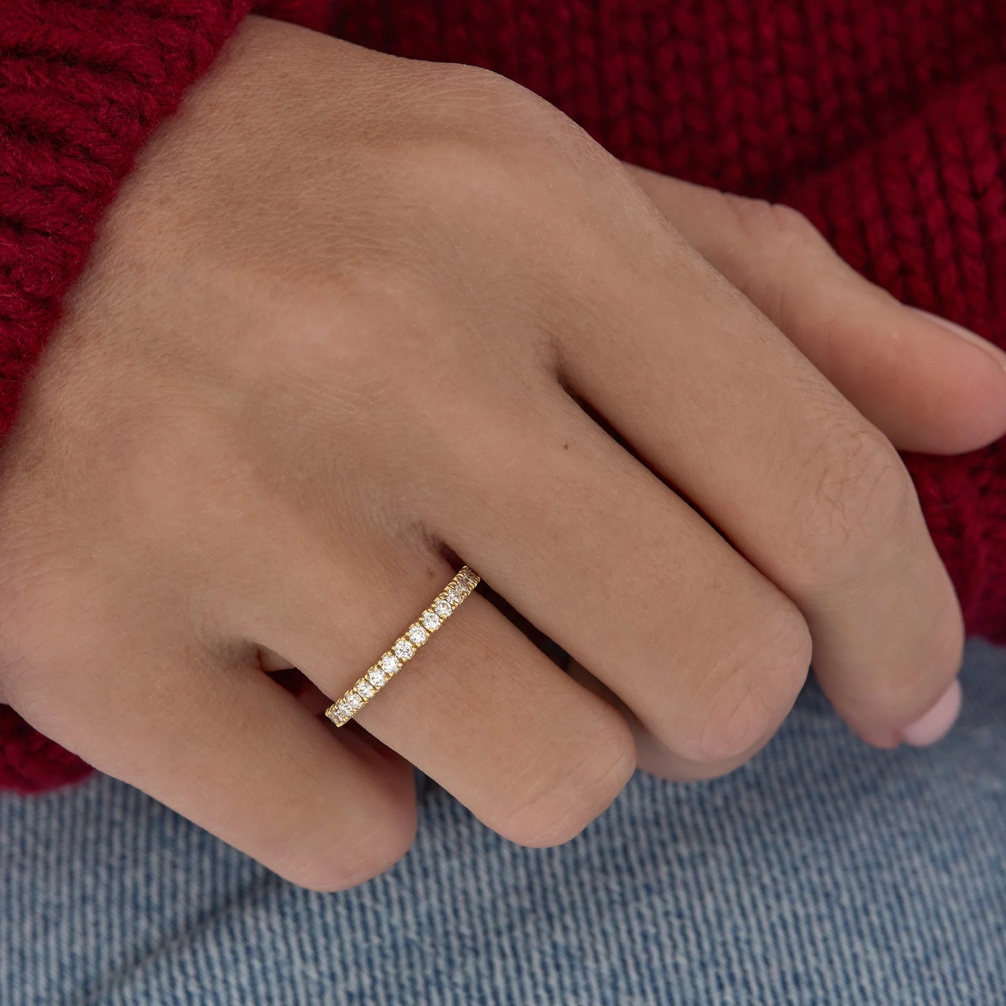 Timeless 0.25 TCW Round Stones Full Eternity Lab Grown Diamond Wedding Band