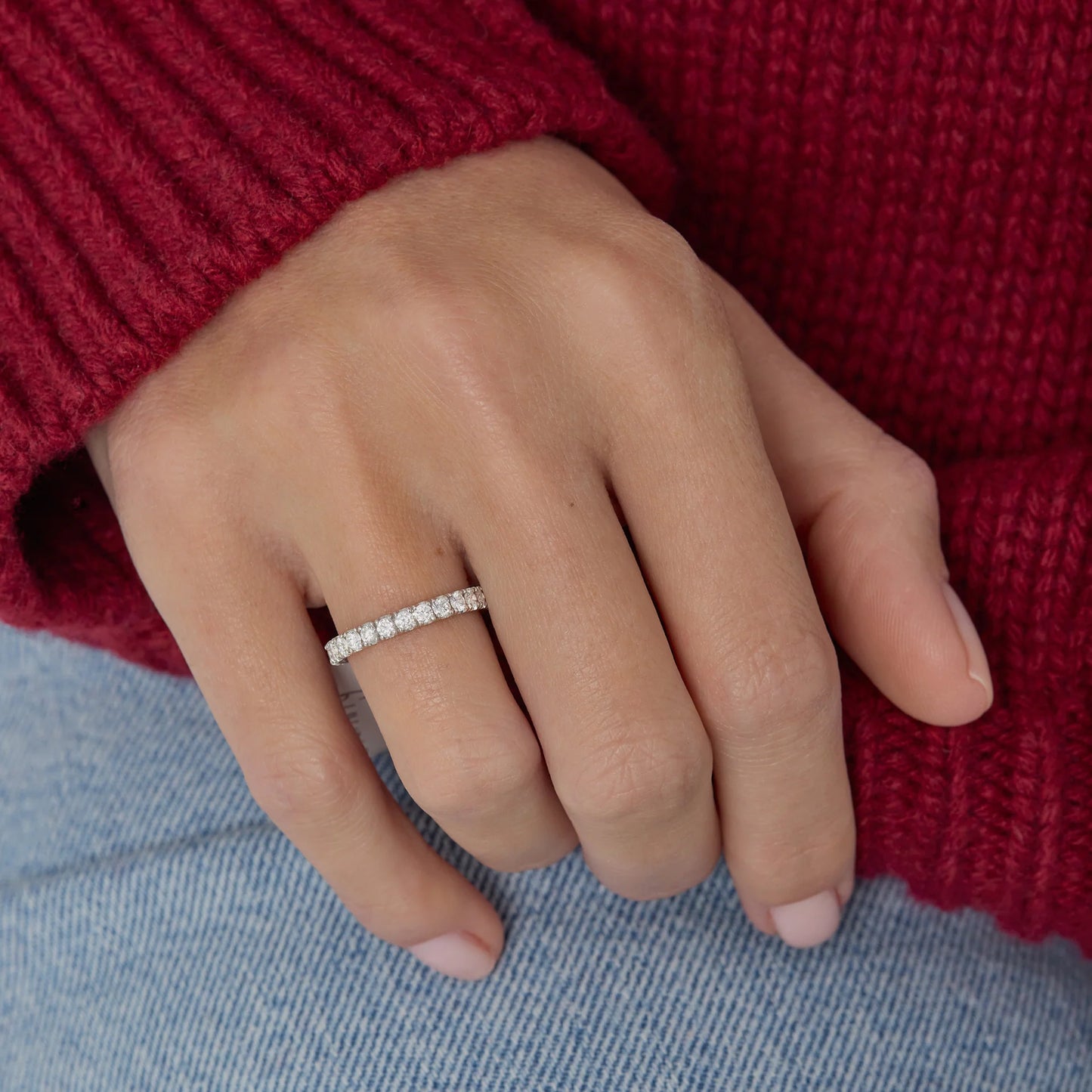 Timeless 0.2 TCW Round Stones Full Eternity Lab Grown Diamond Wedding Band