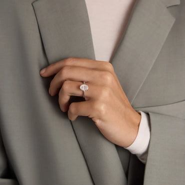 Timeless 2 CT Oval Cut Solitaire Styled Lab Grown Diamond Engagement Ring