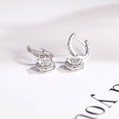 1.30 TCW Round Cut Moissanite Drop Earrings in Gold 4