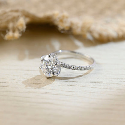 Stunning 3.5 CT Round Moissanite Engagement Ring with Hidden Halo & Pave Design 3