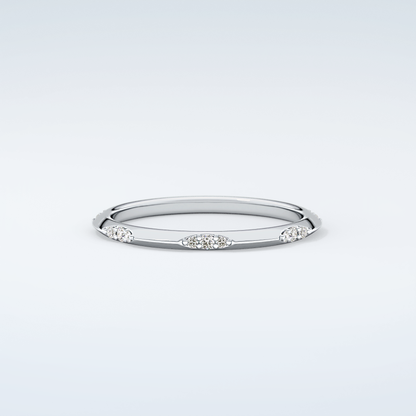 0.09 TCW Round Shaped Moissanite Wedding Band 15