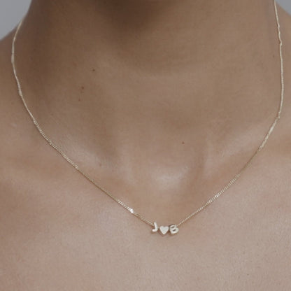 Couple Letter Initial Chained Necklace