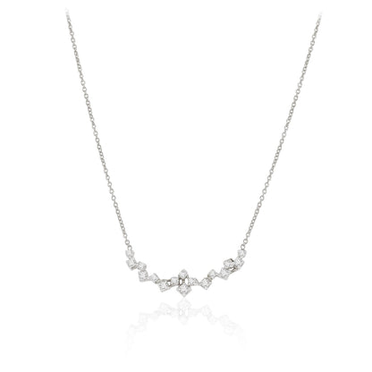 0.30 TCW Round Moissanite Diamond Cluster Pendant Necklace in Solid Gold 4