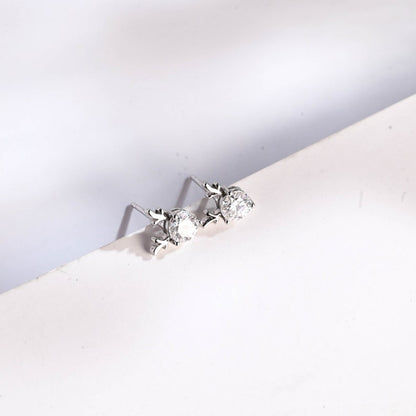 0.70 TCW Round Cut Moissanite Stud Earrings in Gold 5