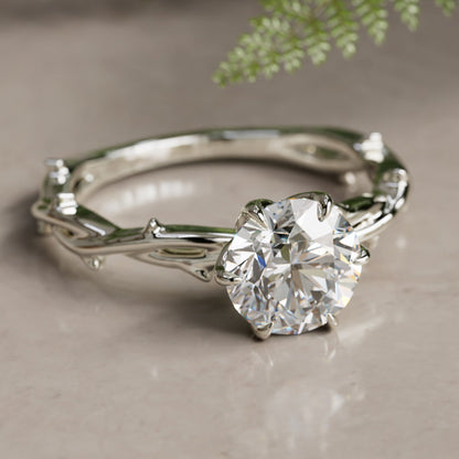 Marquise Shaped Three Stone Lab Grown Diamond Engagement Ring