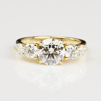 Marquise Shaped Three Stone Lab Grown Diamond Engagement Ring