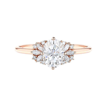 Marquise Shaped Three Stone Lab Grown Diamond Engagement Ring