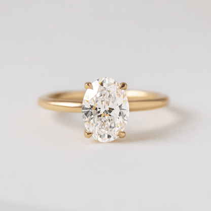 Marquise Shaped Three Stone Lab Grown Diamond Engagement Ring