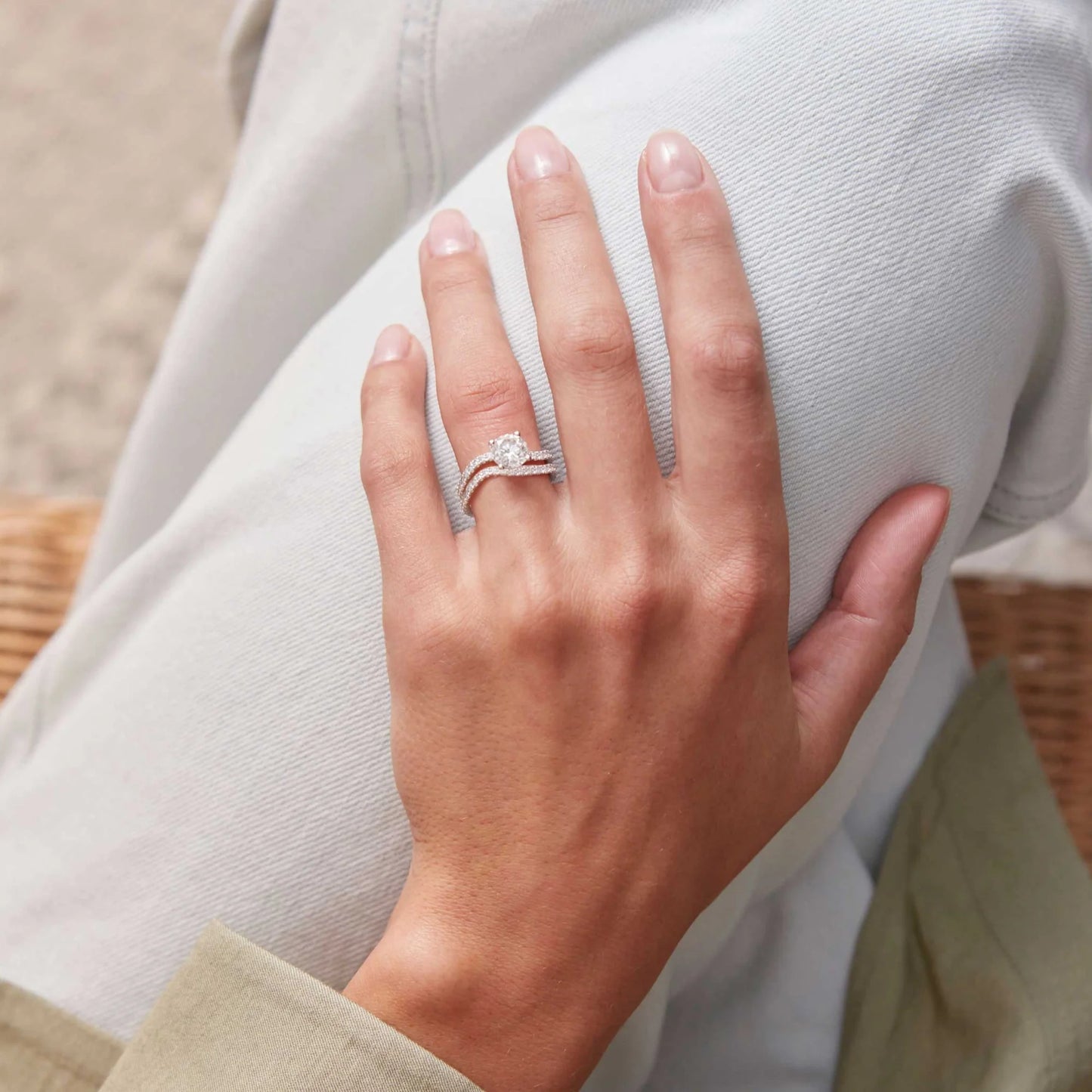 Timeless 0.2 TCW Round Stones Slight Swirl Lab Grown Diamond Wedding Band