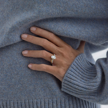 Timeless 0.2 TCW Round Stones Slight Swirl Lab Grown Diamond Wedding Band