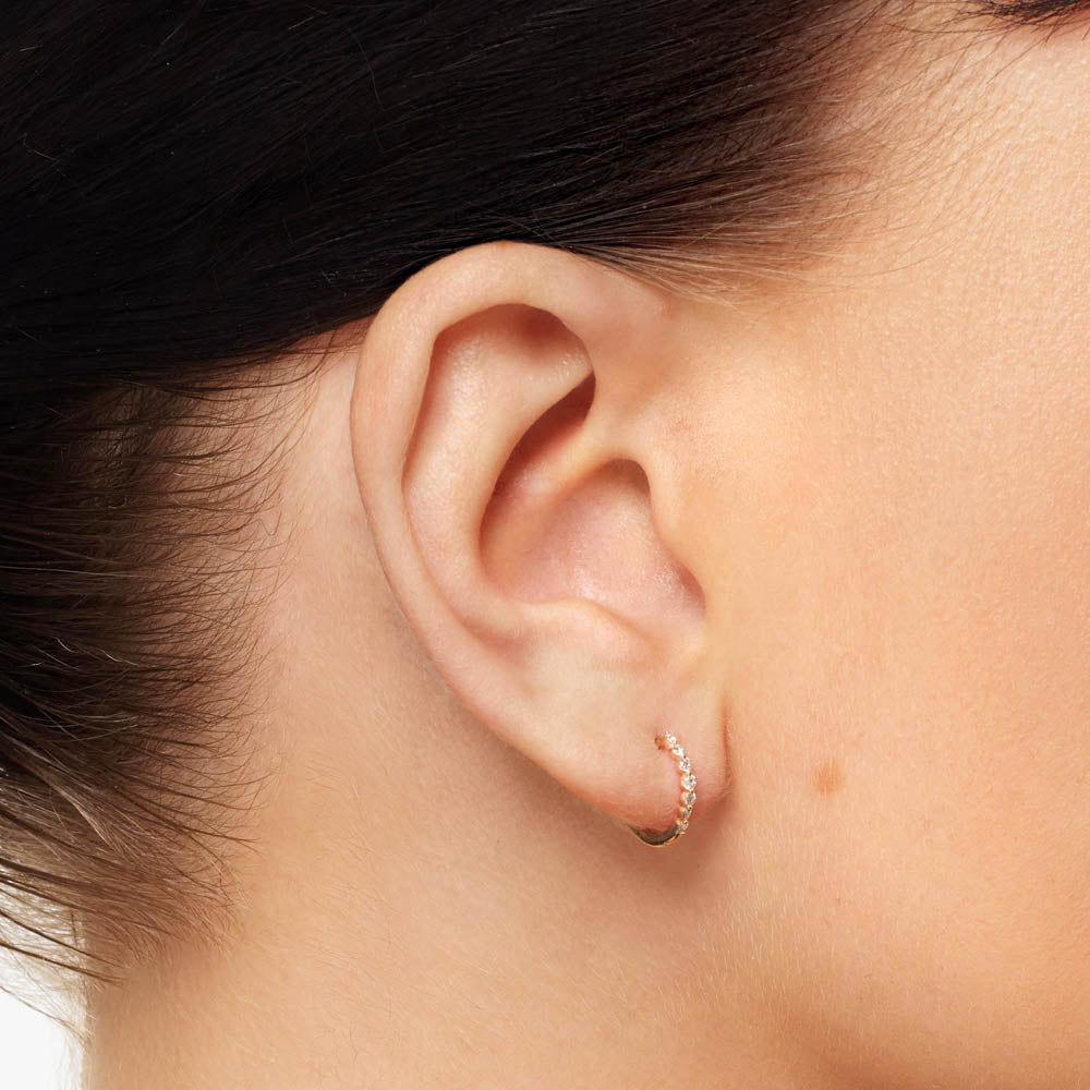 1.54 TCW Round Shaped Moissanite Hoop Earrings