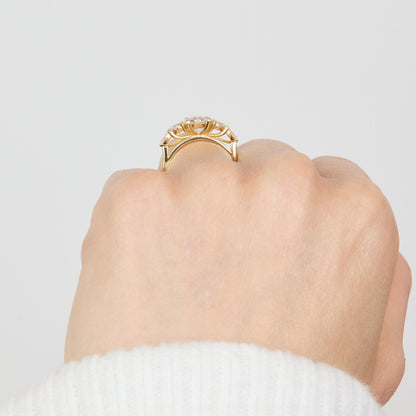 Marquise Shaped Three Stone Lab Grown Diamond Engagement Ring