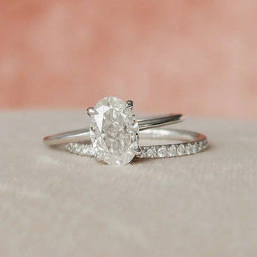 Marquise Cut Cluster Styled Lab Grown Bridal Ring Set