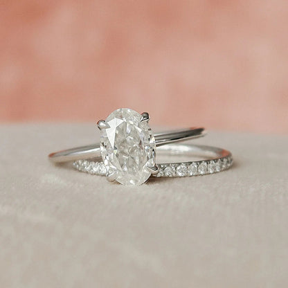 Marquise Cut Cluster Styled Lab Grown Bridal Ring Set