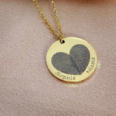 Fingerprint Couple Pendant Necklace