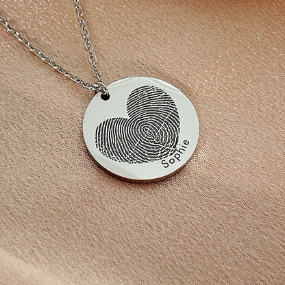 Fingerprint Couple Pendant Necklace